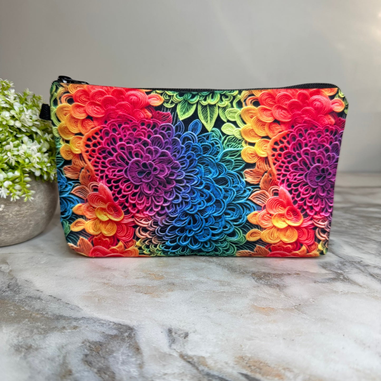 Rainbow Lace zipper pouch by Arimel by Emily