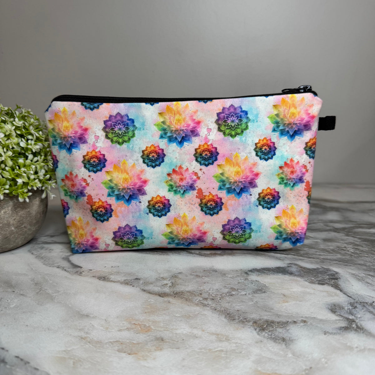 Rainbow Mandala Ombre zipper pouch by Arimel by Emily