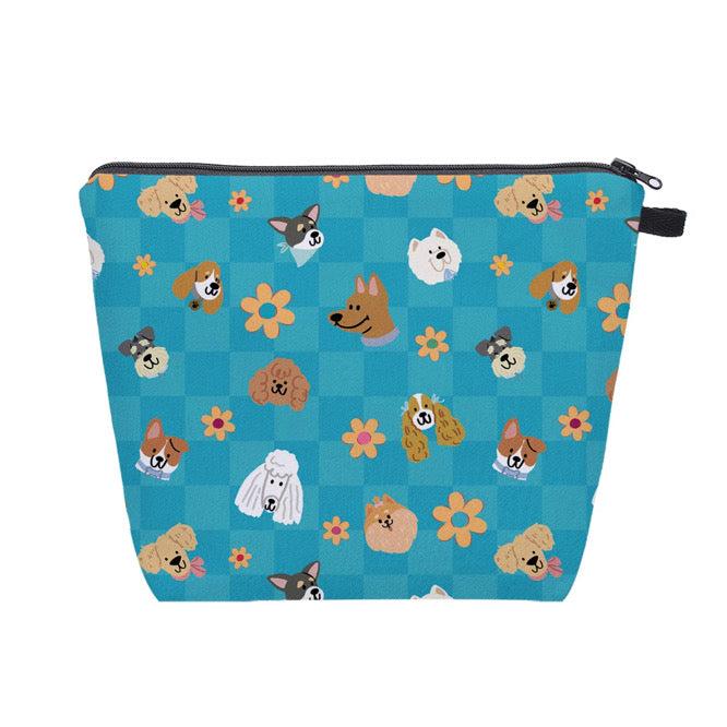 Pouch XL - Dog Checker Blue