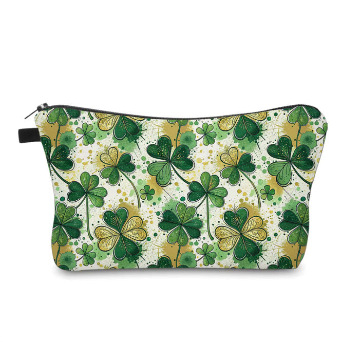St. Patrick’s Day - Gold Clover zipper pouch by Arimel by Emily