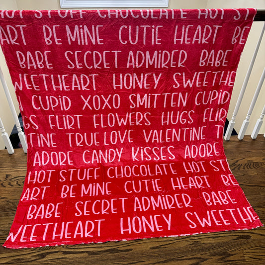 Valentine Words Blanket – Cozy and Romantic Throw | Arimel by Emily