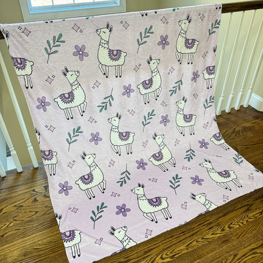 Purple Llamas Blanket - Super Soft Cozy Throw | Arimel by Emily
