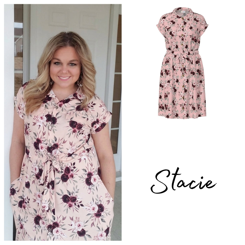 Stacie Shirt Dress - Pink Floral