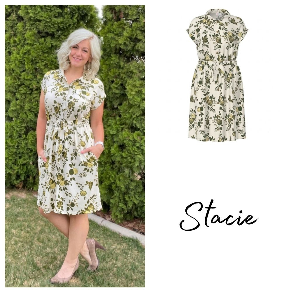 Stacie Shirt Dress - Ivory Floral