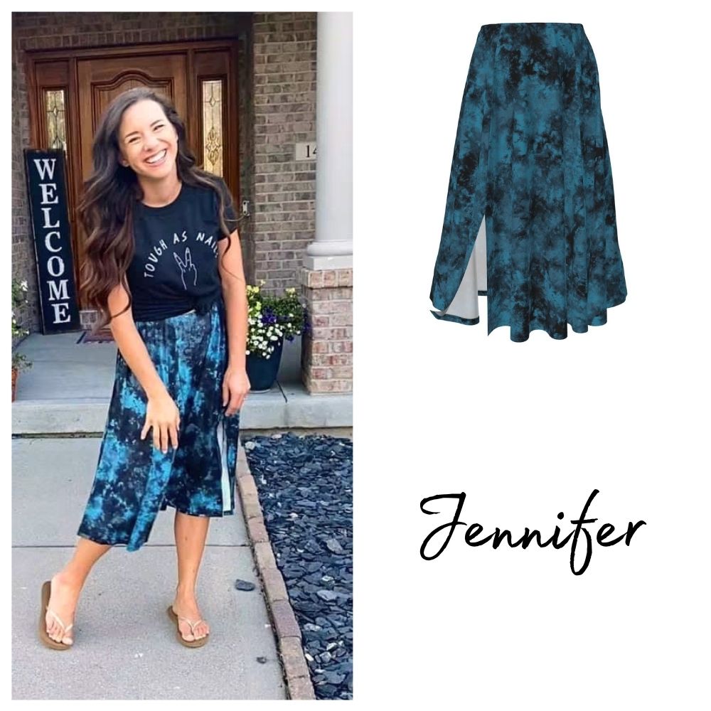 Jennifer Skirt - Black Blue Wash