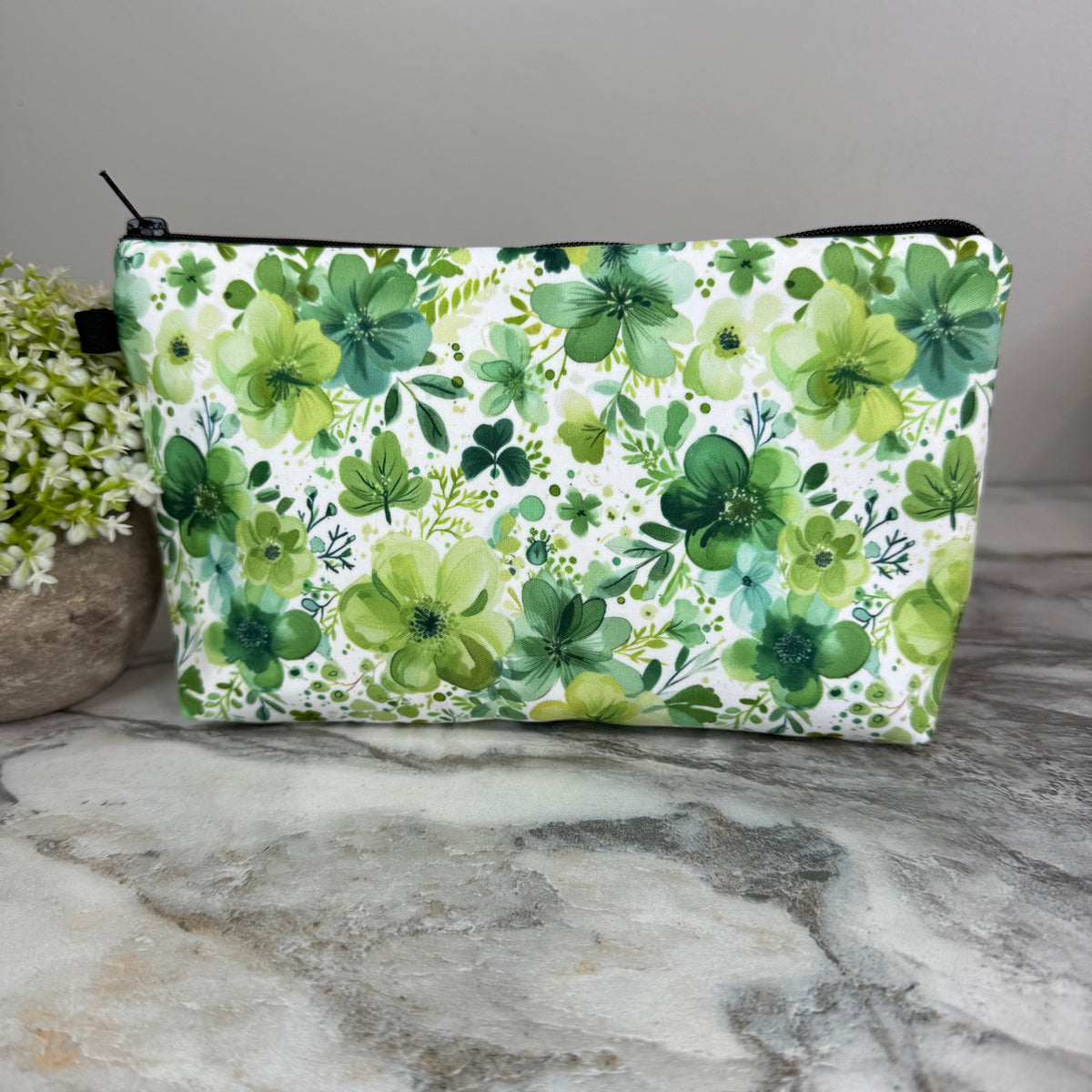 Dark & Light Green pouch by Arimel by Emily