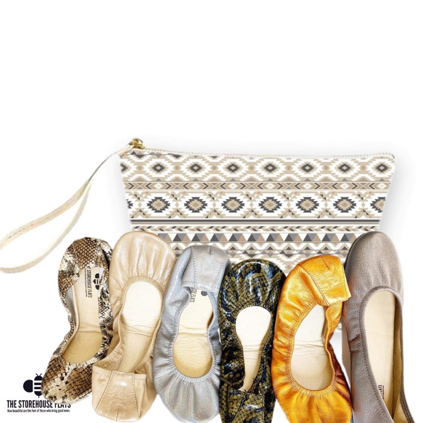 Neutral Aztec Storehouse Flats Bags