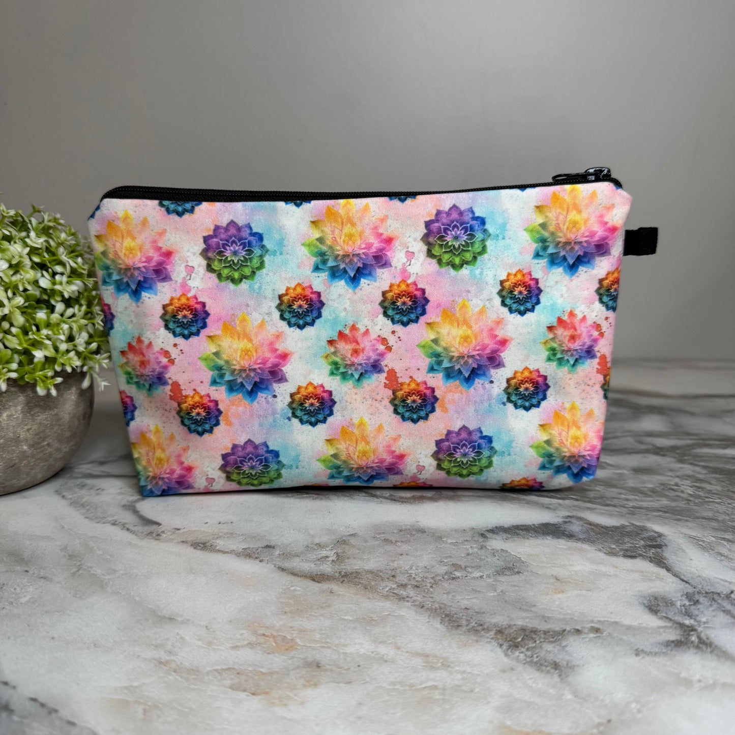 Rainbow Mandala Ombre zipper pouch by Arimel by Emily