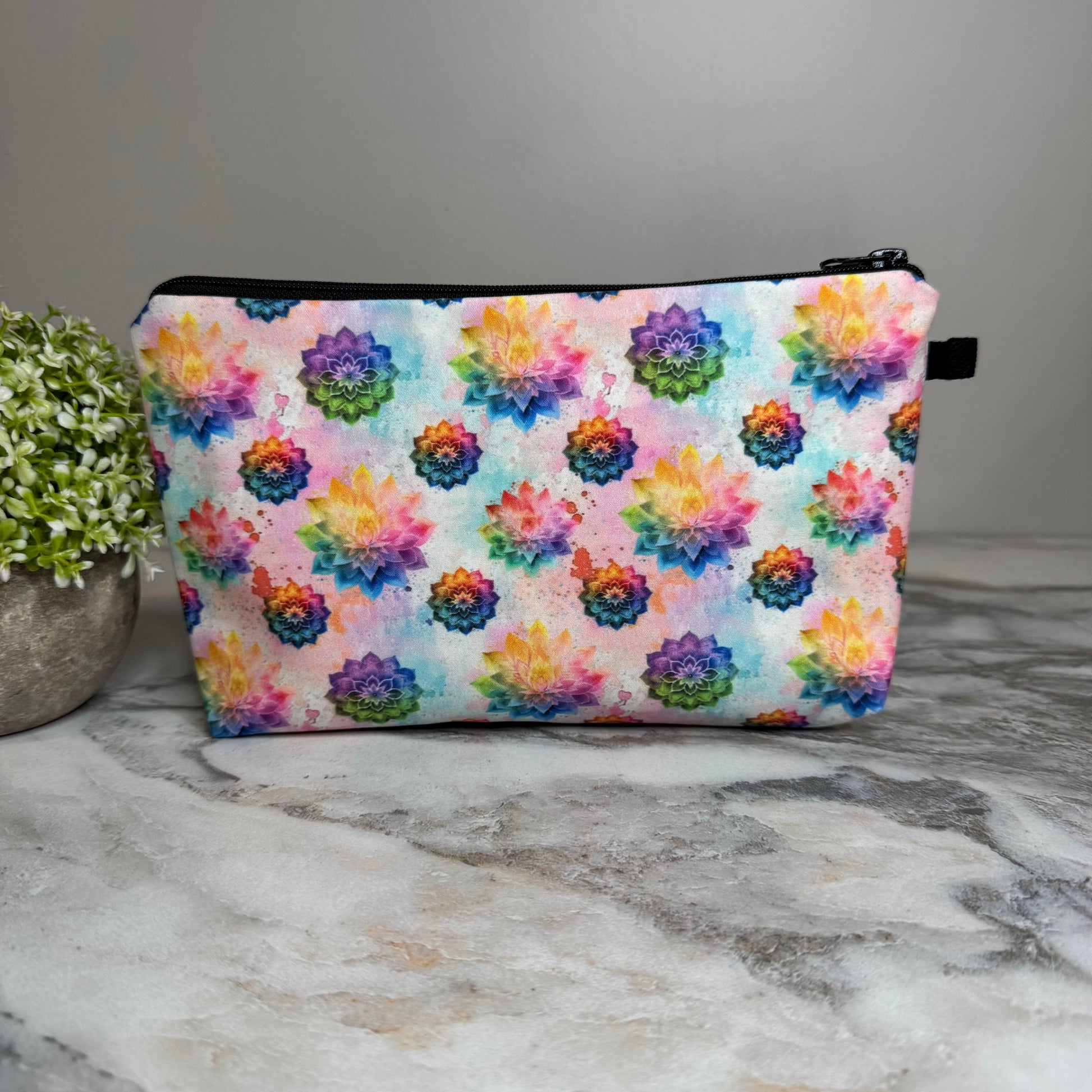 Rainbow Mandala Ombre zipper pouch by Arimel by Emily