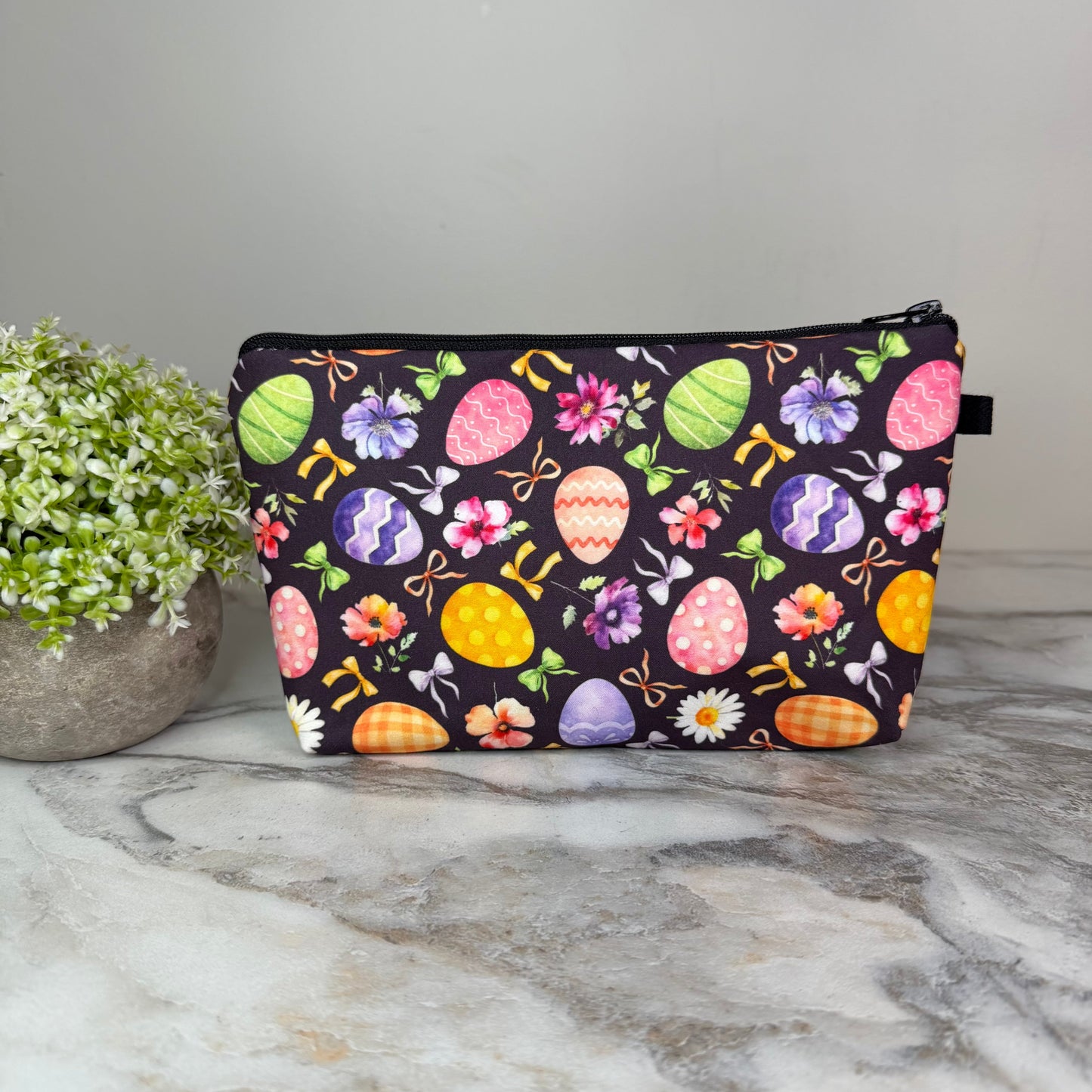 Eggs Bows on Eggplant Easter pouch by Arimel by Emily