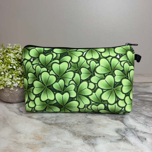 St. Patrick’s Day - Green Clover zipper pouch by Arimel by Emily