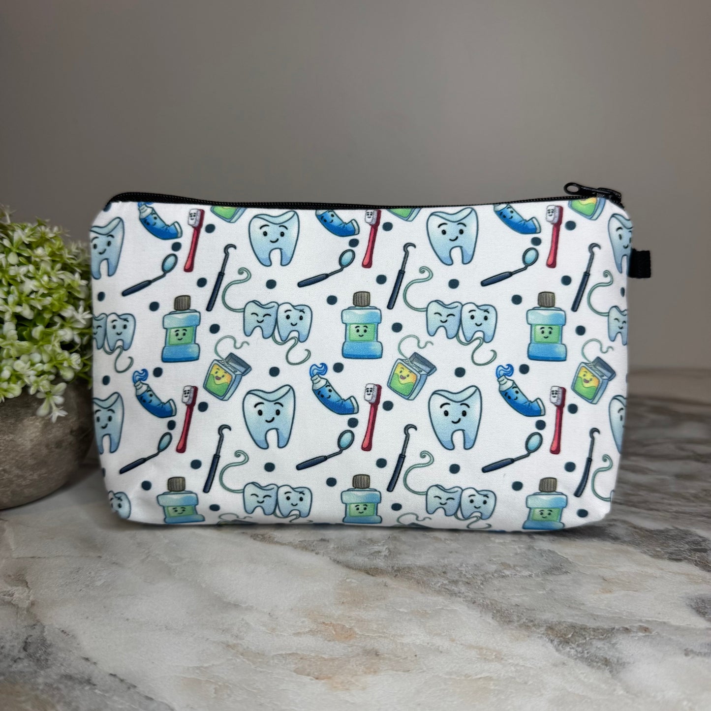 Tooth Dental Dentist zipper pouch by Arimel by Emily
