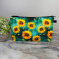 Sunflower Teal pouch by Arimel by Emily