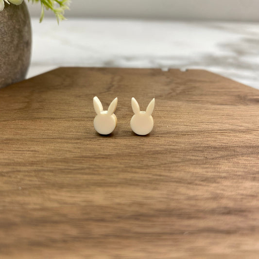 Bunny Head - Cream Easter earring by Arimel by Emily