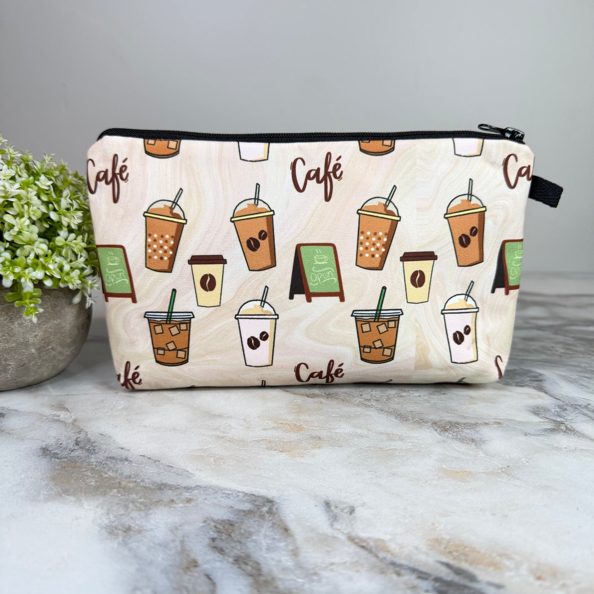 Coffee Cafe zipper pouch by Arimel by Emily