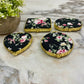 Compact Mirror - Black Floral (by shape)