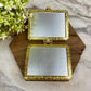 Compact Mirror - Blue Floral (by shape)