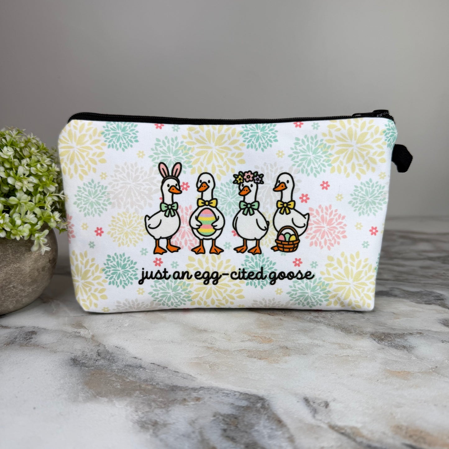 Egg-cited Goose Easter pouch by Arimel by Emily