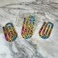 Jumbo Paperclip - Yellow Blue Pink Animal Print