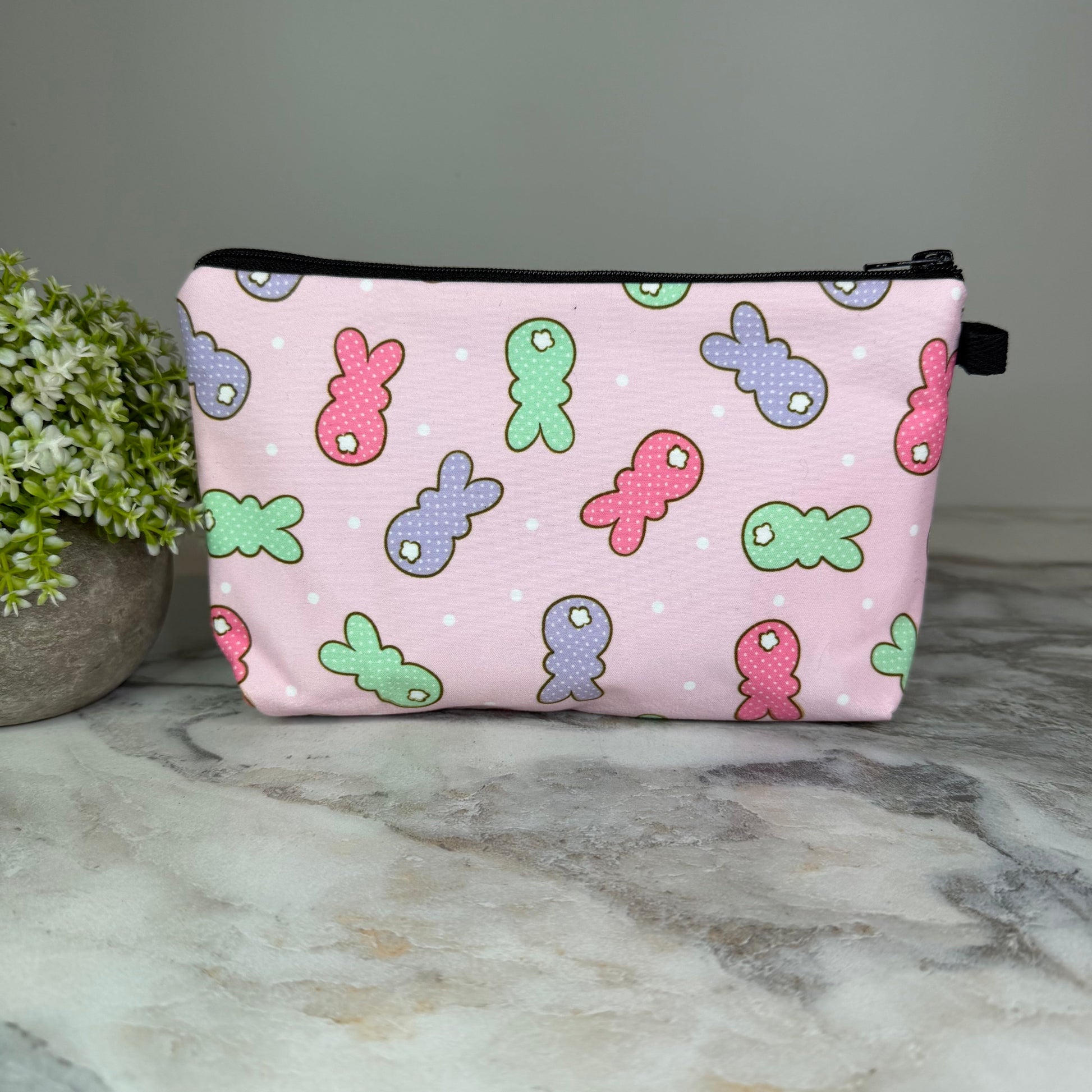 Polka Dot Bunny Easter pouch by Arimel by Emily