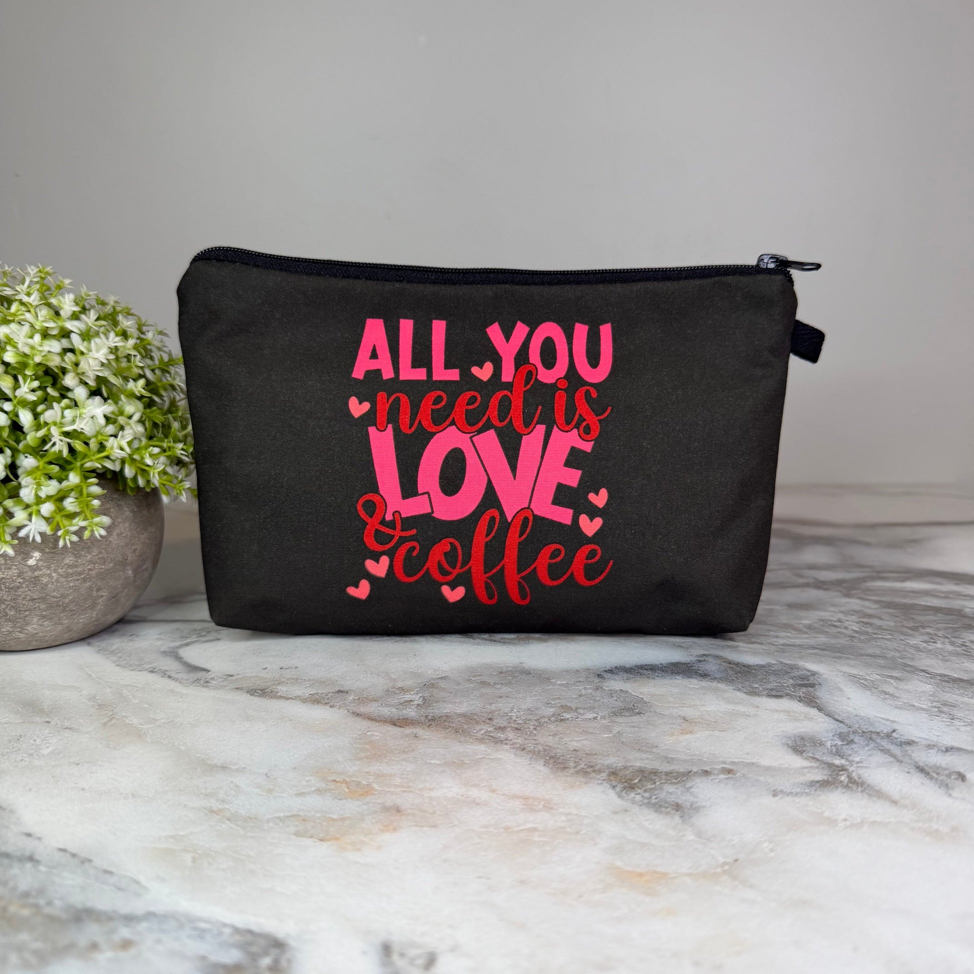 Love & Coffee zipper pouch by Arimel by Emily