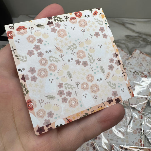 Fall Ghost Floral sticky note by Arimel by Emily