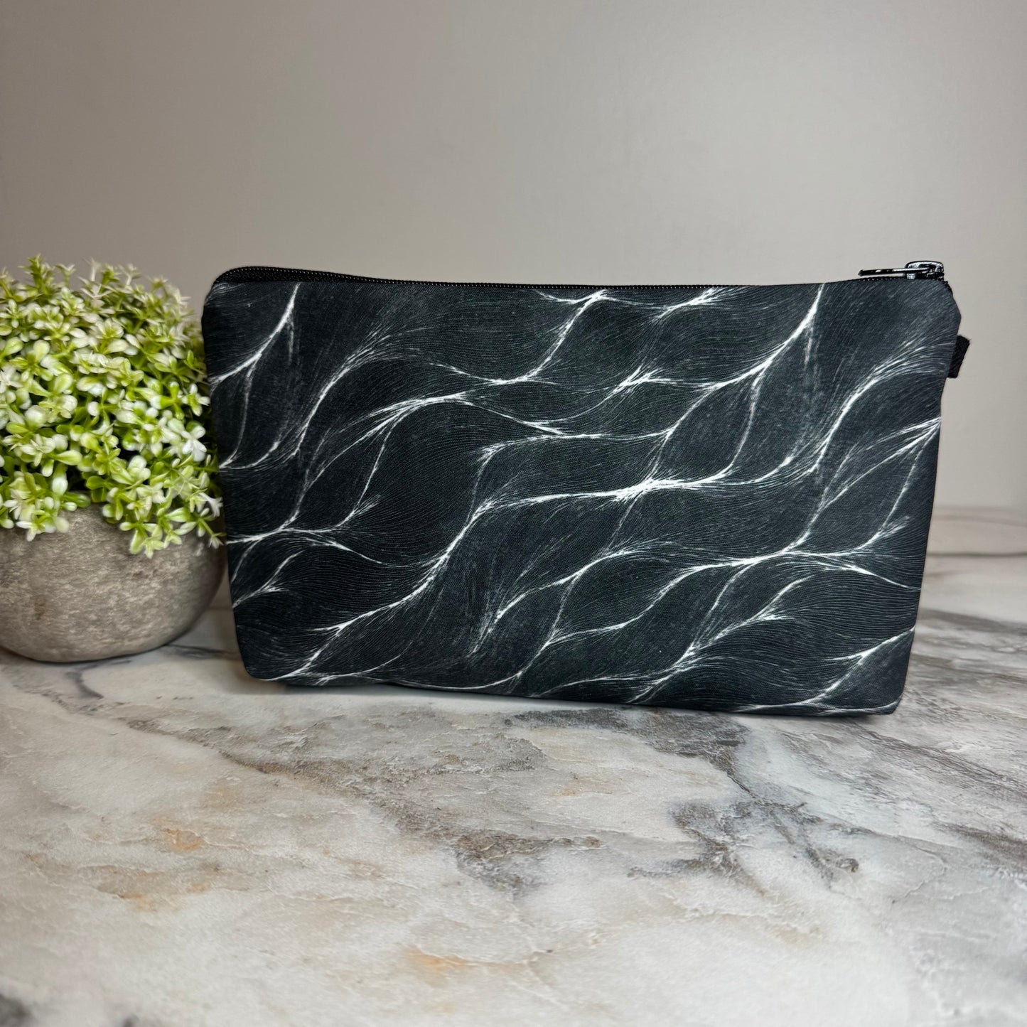 Grey Waves zipper pouch by Arimel by Emily