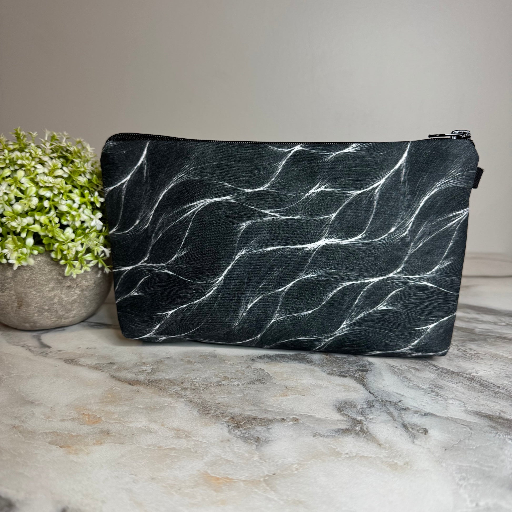 Grey Waves zipper pouch by Arimel by Emily