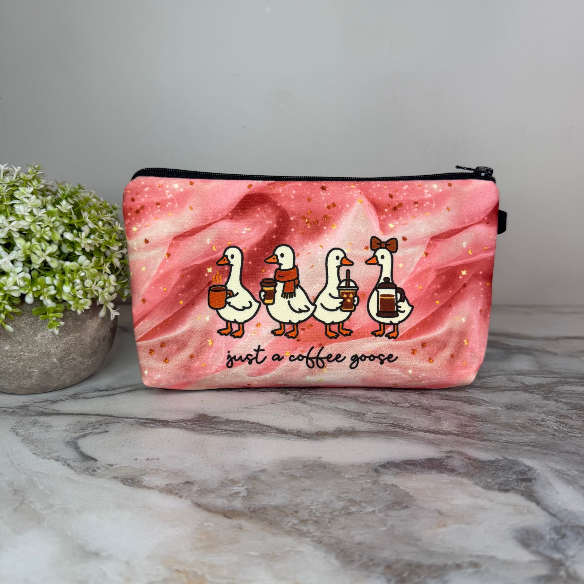 Coffee Goose zipper pouch by Arimel by Emily