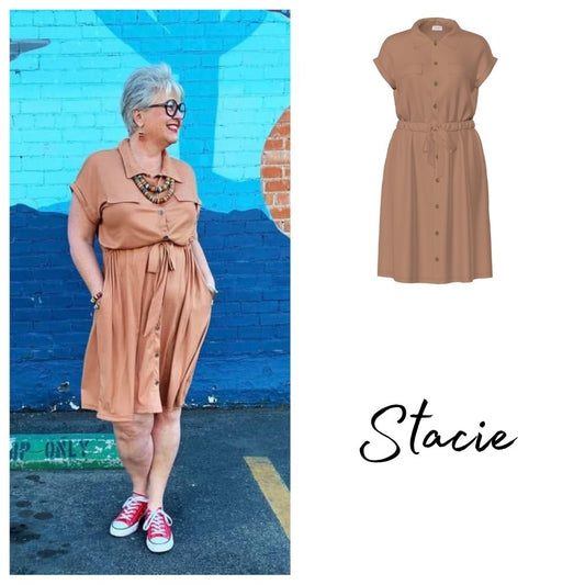 Stacie Shirt Dress - Solid Tawny Birch Tan