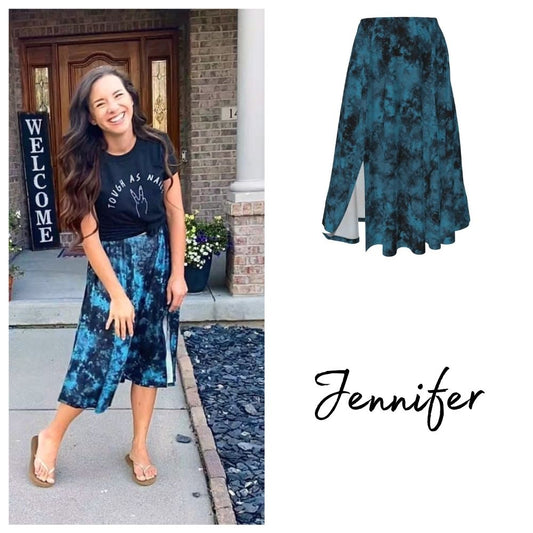 Jennifer Skirt - Black Blue Wash