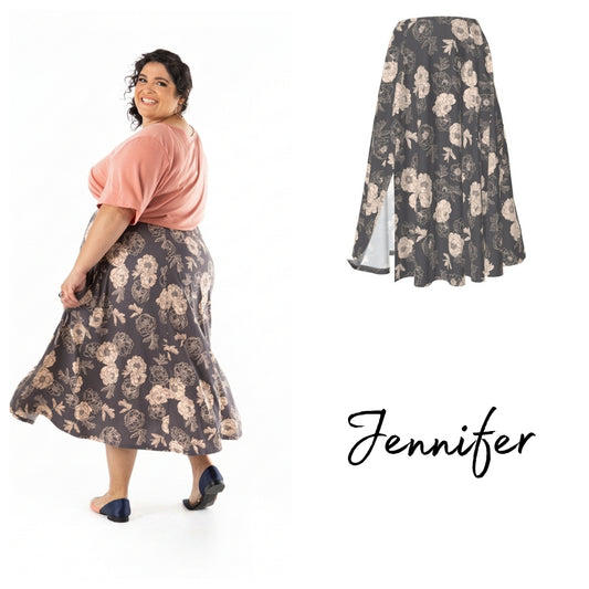 Jennifer Skirt - Grey Floral