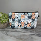 Cats In A Row Blue zipper pouch by Arimel by Emily