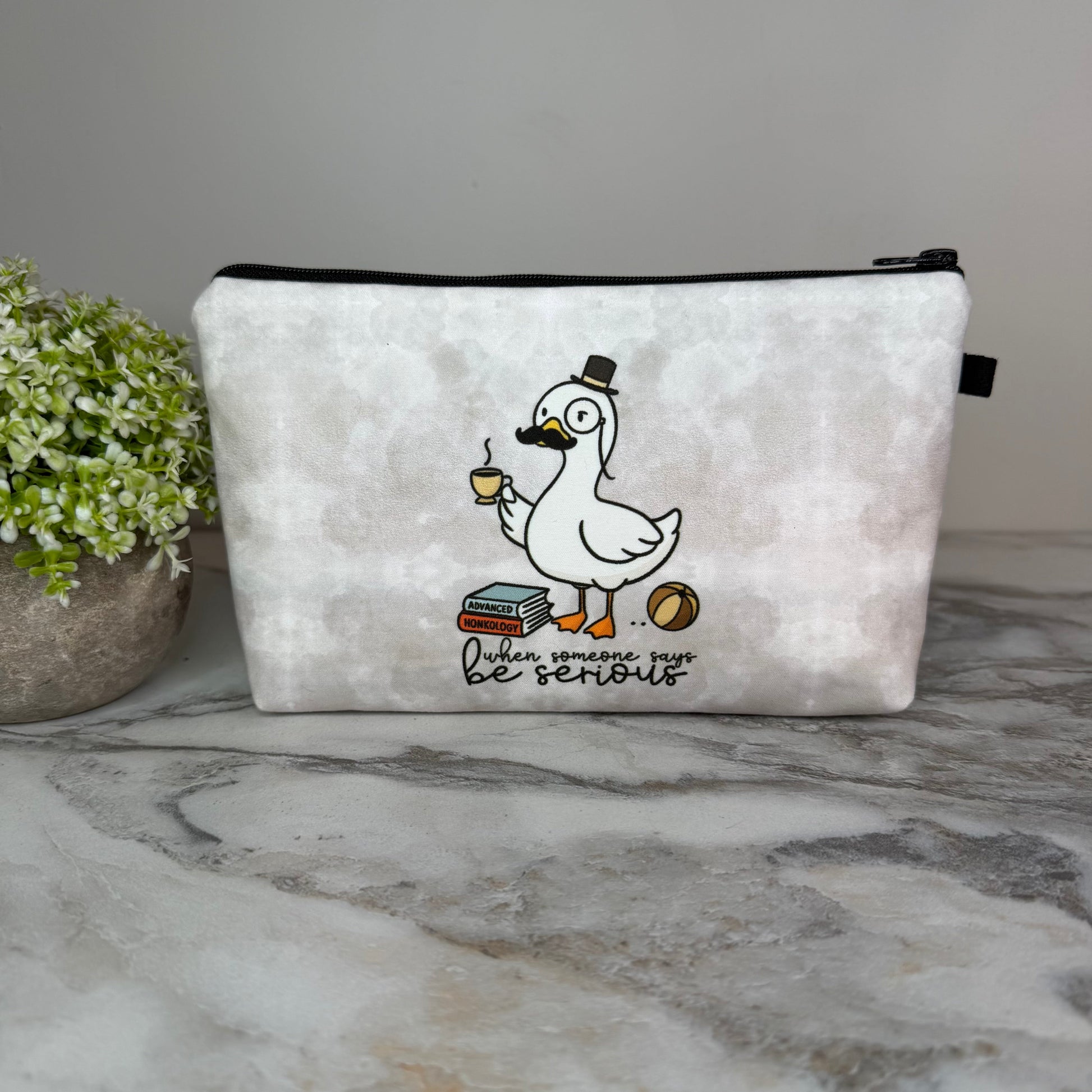 Goose Be Serious zipper pouch by Arimel by Emily