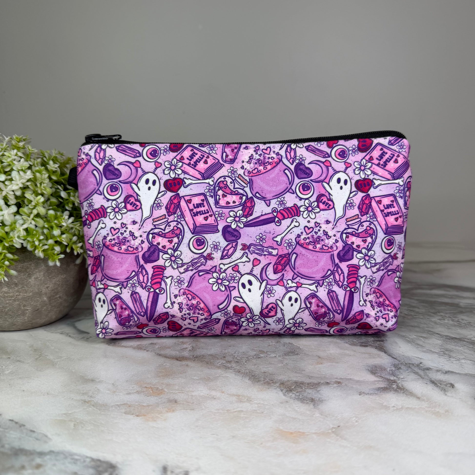 Ghost Cauldron Love Spells zipper pouch by Arimel by Emily