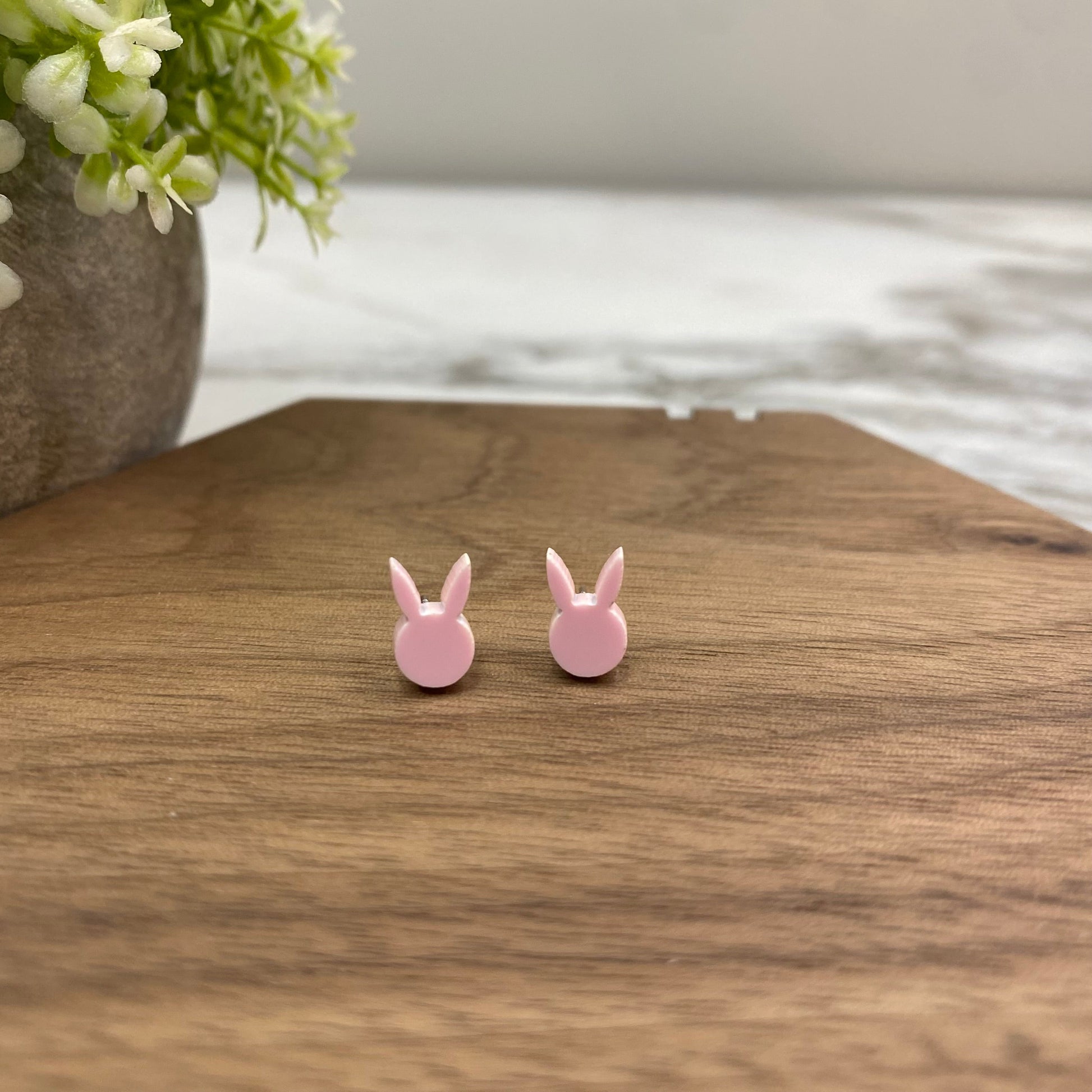Bunny Head - Pink Easter earring by Arimel by Emily