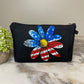 Pouch - American Flag Daisy