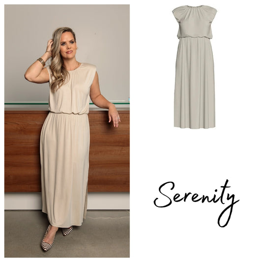 Career Serenity Maxi Dress - Oatmeal Beige