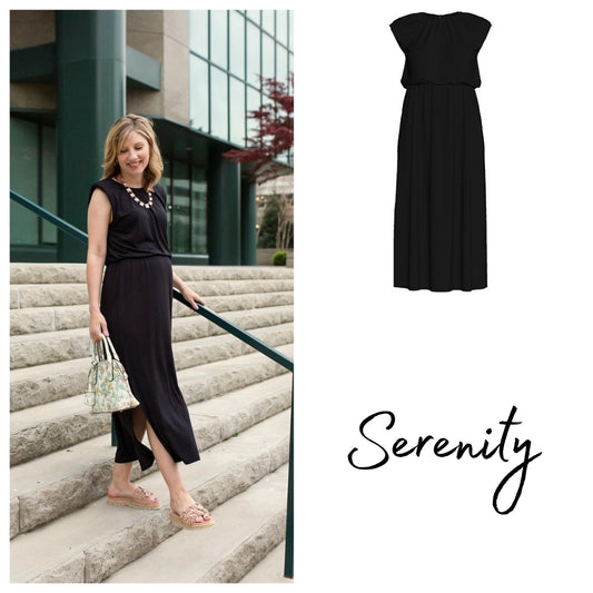Career Serenity Maxi Dress - Solid Black