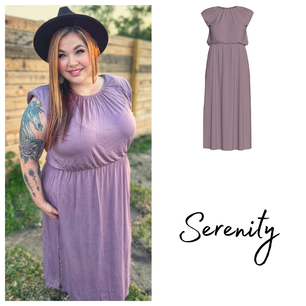 Career Serenity Maxi Dress - Solid Elderberry Mauve
