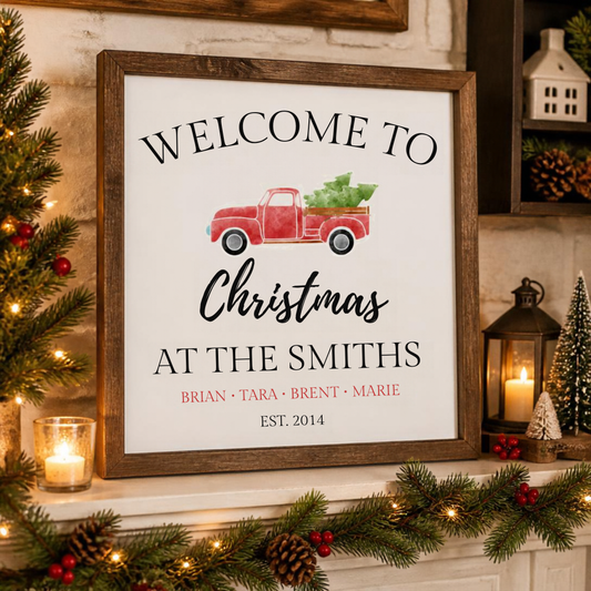 Personalized Family Name Christmas Sign (Digital Print)